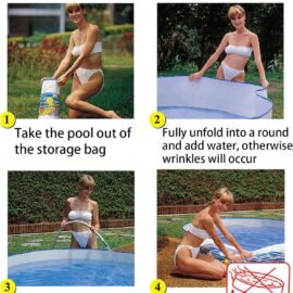 Large Round Pool for Kiddie, Non Inflatable Easy Set Pool, Hard Plastic Snapset Pool for Kids, Adults, Pet Dogs, Wading or Swimming Pool for…